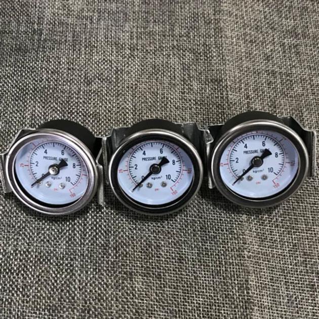 Black Steel Case Back Pressure Gauge