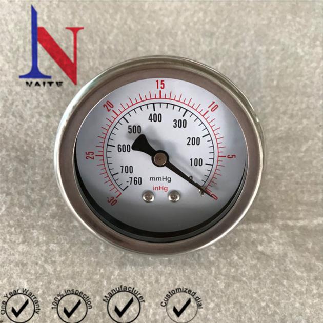 2.5Inch Back Port Liquid Filled Hydraulic Pressure Gauge