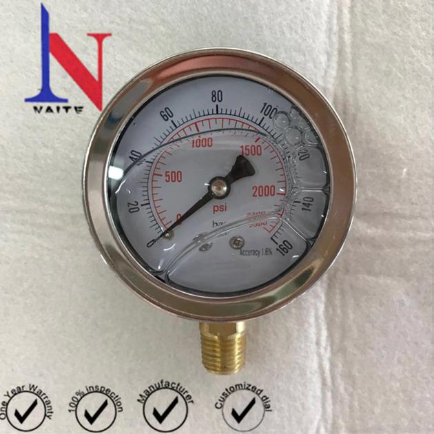 Water Working Media Bottom Pressure Gauge