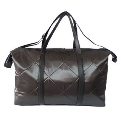 Satin Quilting Leather Handle Travel Duffle Bag