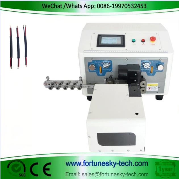 automatic twin flat electric cable cutting stripping twisting machine