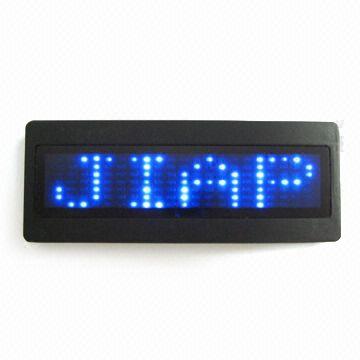 LED Name Badge blue