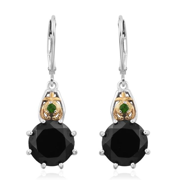 Black Spinel And Chrome Diopisde Customized Earring | 925 Silver Jewelry Manufacturing | 18k Gold An