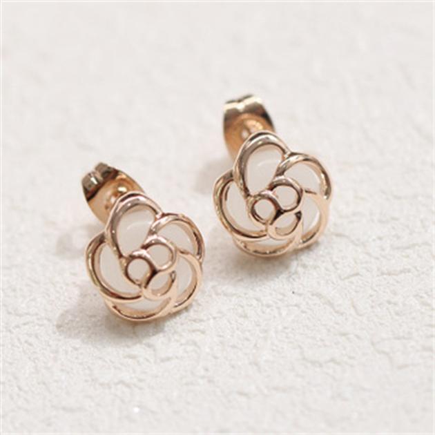 Pink Opal Customized Stud Earring | 925 Silver Jewelry Manufacturing | 18K Rose Gold Planted Earring