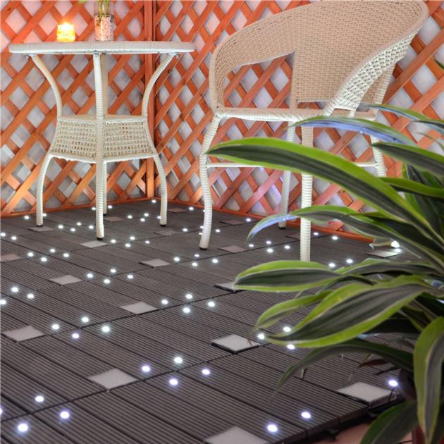 Outdoor Solar Light WPC Interlocking Tile