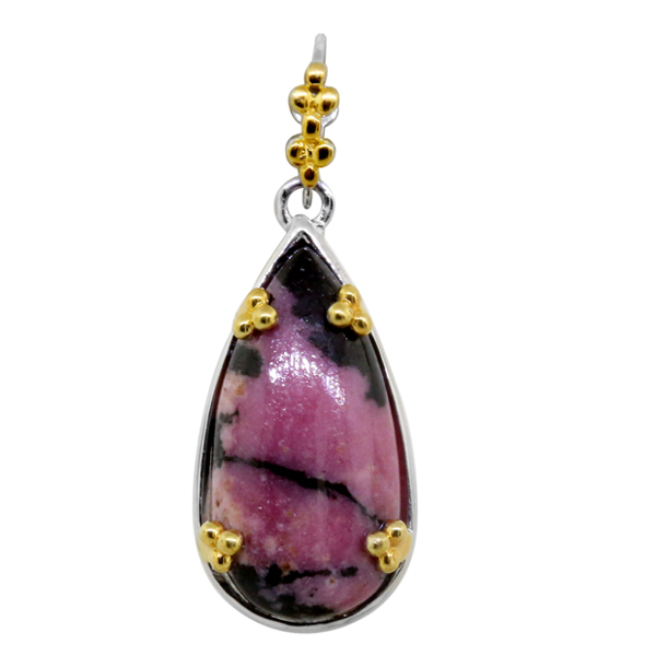 Rhodonite Customized Necklace | Rhodium Plated Necklace Manufacturing | Jewelries Wholesale Ladies F