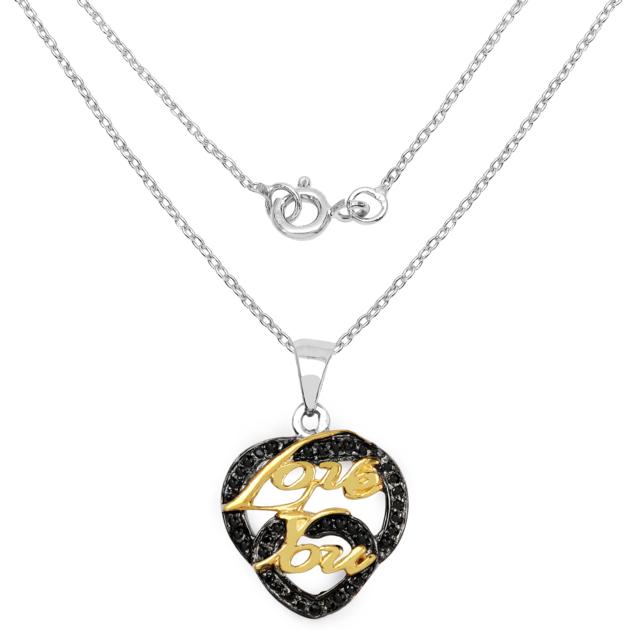 Black Spinel Customized Necklace Black Rhodium