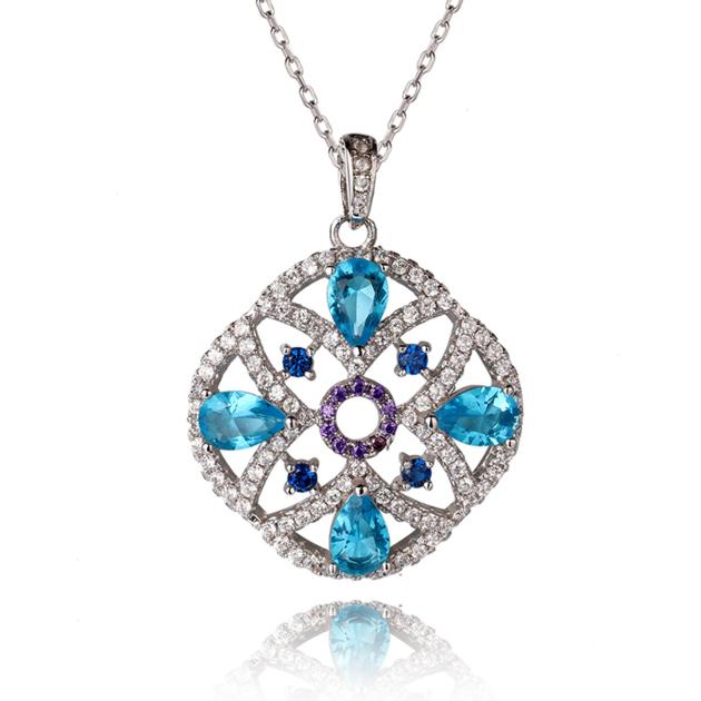 OEM blue topaz pendant necklace best designer costume jewellery onlin shopping