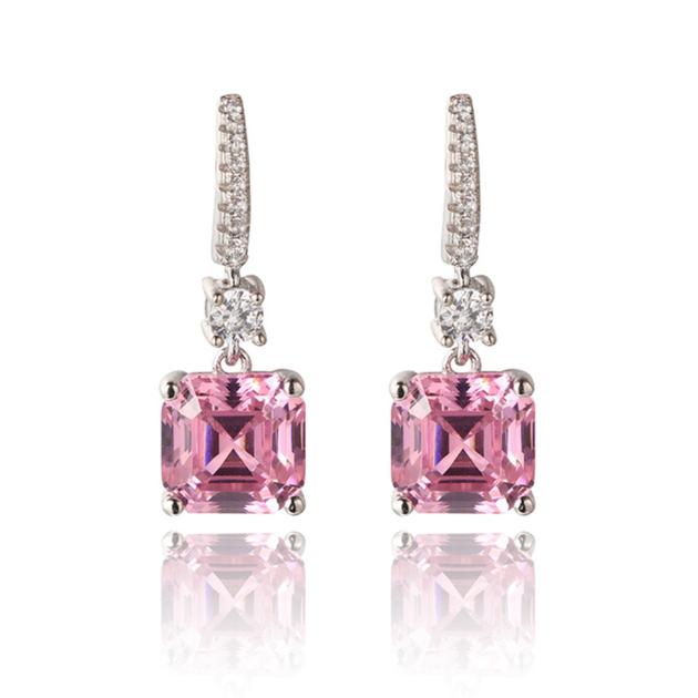 Cubic Zirconia Jewelry Design | Pink Sterling Silver Earrings | Custom Jewelry Wholesale