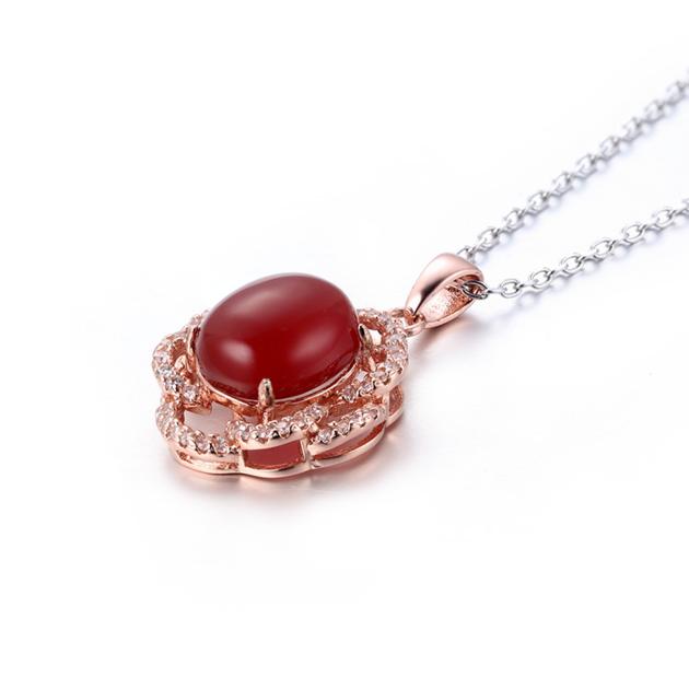 Wholesale Silver Pendant Costume Jewelry Chalcedony