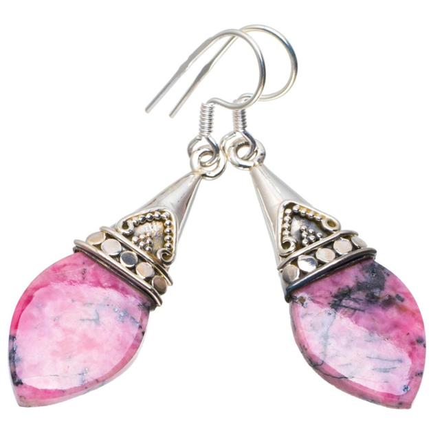 Rhodonite Customized Solitaire Earring | 925 Silver Jewelry Manufacturing | Rhodium Planted Earring 