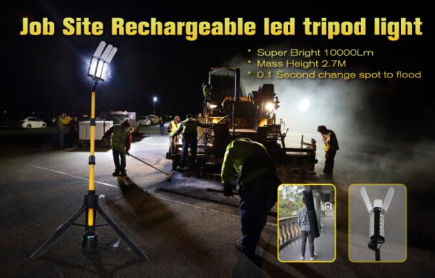 5JG RLS8351 Rechargeable Work Light Tripod
