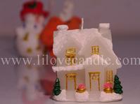 Snow house Christmas candle