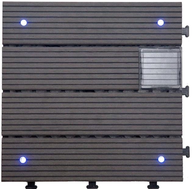 outdoor Solar Light WPC interlocking Tile DIY Decking Tile