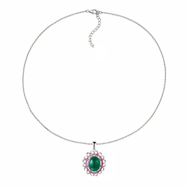 Women Sliver Pendant Ruby Jewelry Necklace CHINGYING Suppliers