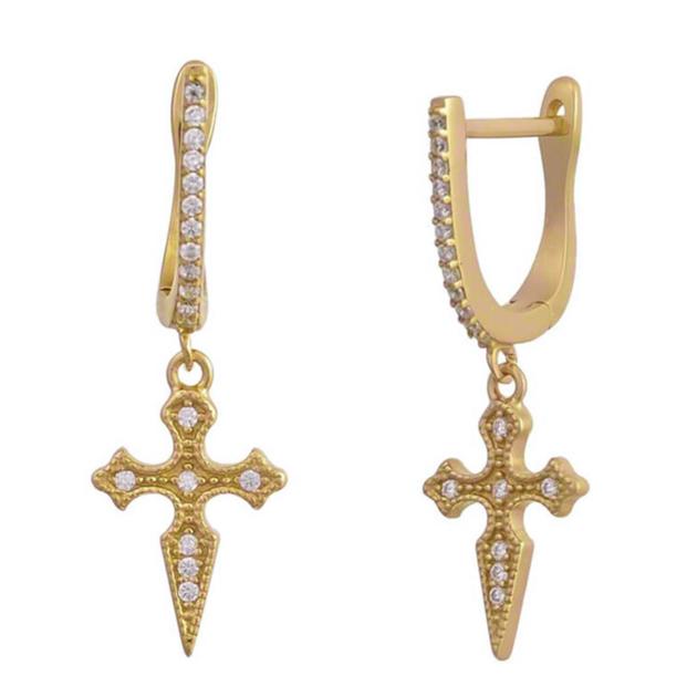  yellow gold planting diamond earrings