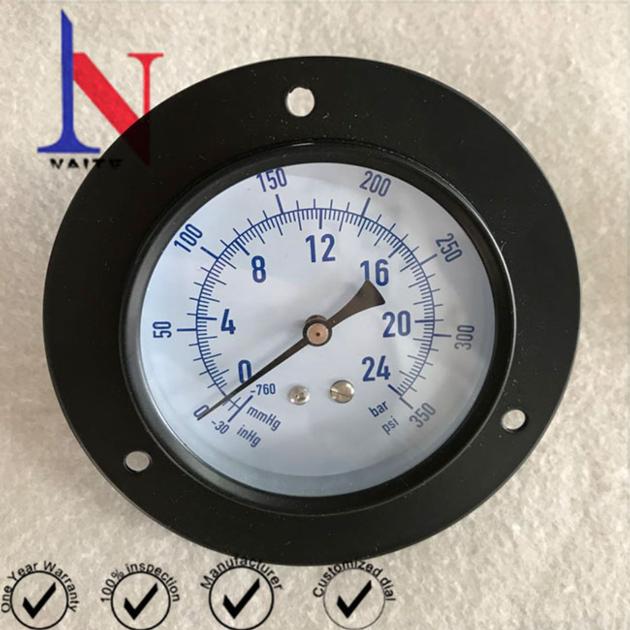 75mm Black Steel Case UNF Connection Refrigerant Gauge