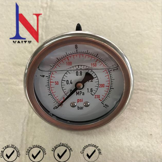 Wholesale Three Pressure Scales Oil Pressure gauge back Type
