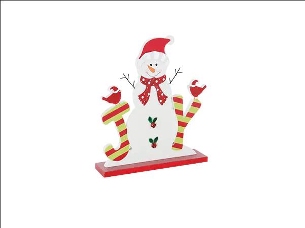 CHRISTMAS SNOWMAN WOODEN DECORATION