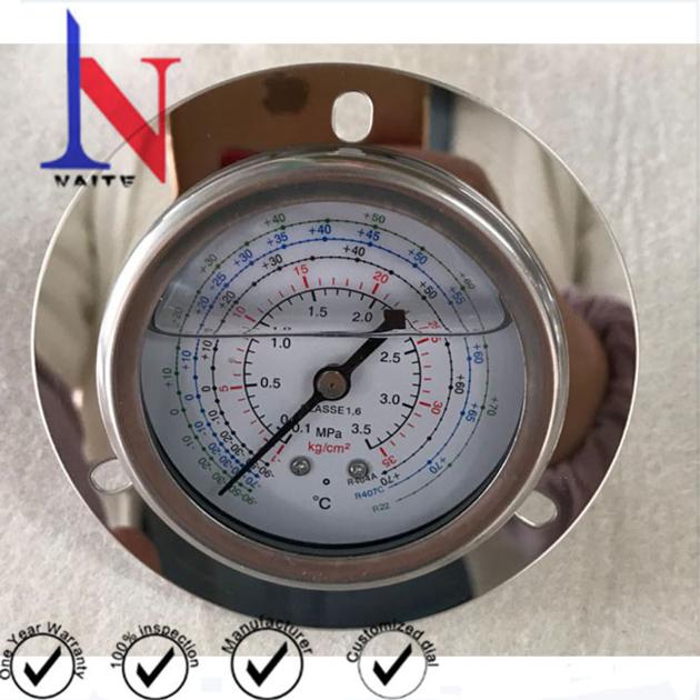 SUS304 OIl Cooling System Refrigerant Gauge