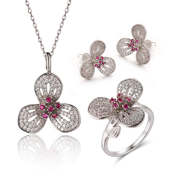 Sliver 925 Custom Jewelry Ruby Diamond
