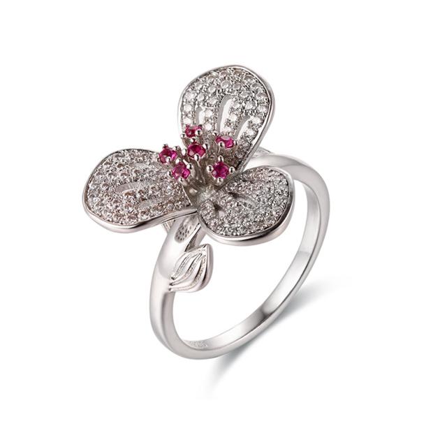 Ruby Fashion Jewelry Sliver Engagement Ring