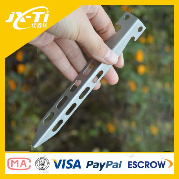 4 holes Titanium V-Shaped Tent Sand Stakes , Matte surface Stable Tent Peg
