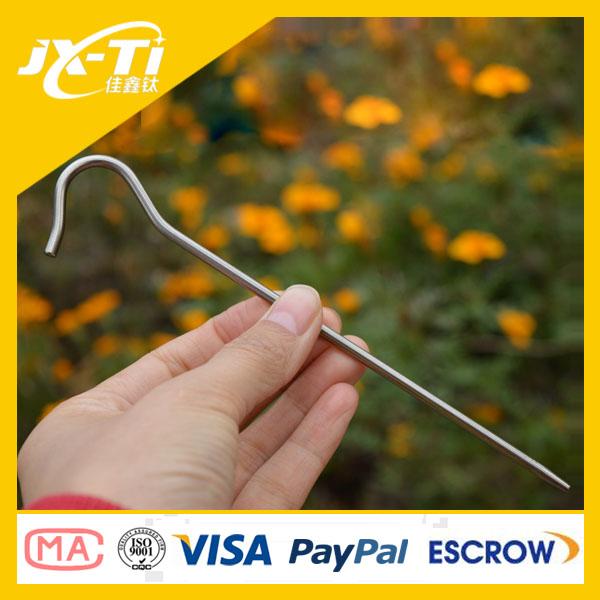165mm outdoor Heavy Duty Titanium tent peg hooks ,camping essential accessories