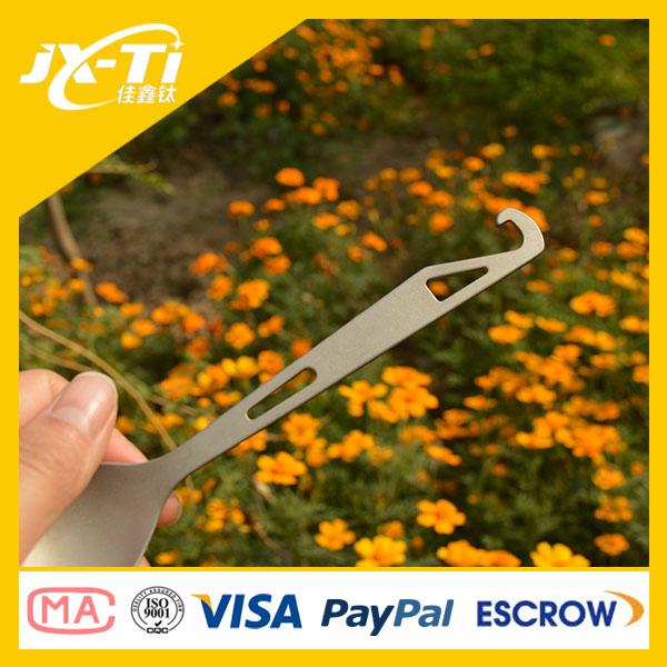 Multifunctional Straight Shank Titanium Spork Titanium