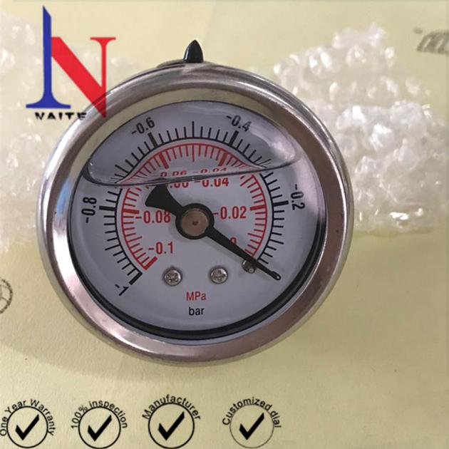 Small Dial Black Steel Case Back Connection Pressure Gauge
