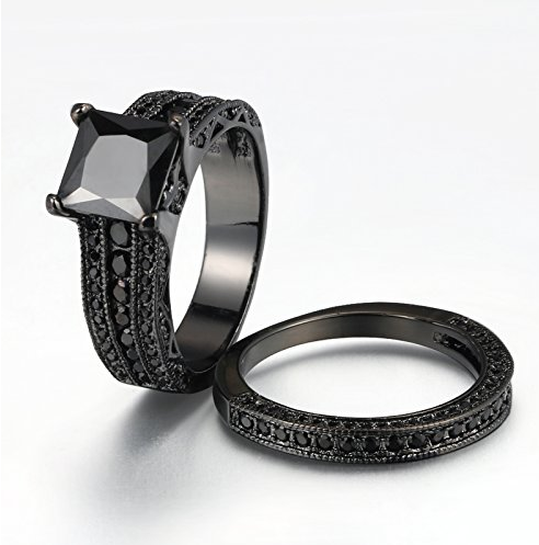 Black Spinel Black Rhodium Planted Stackable Ring | 925 Silver Jewelry Manufacturing | 925 Ring Manu
