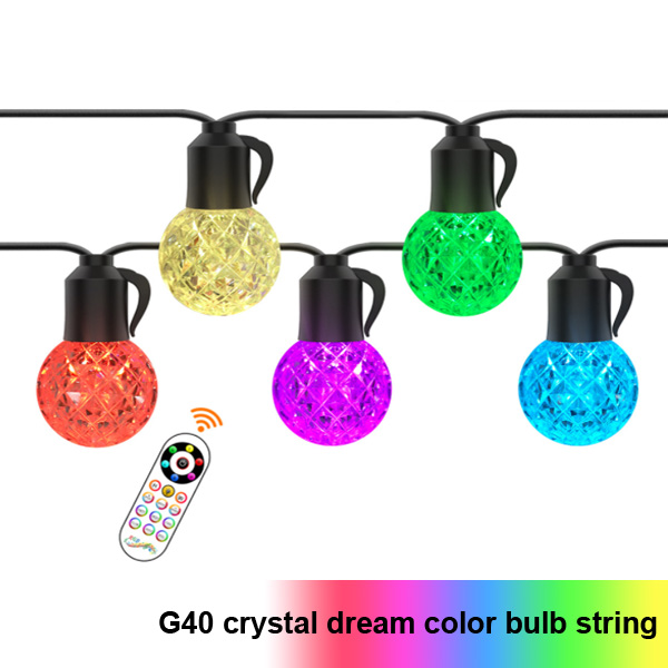 Colorful Outdoor Crystal Globe Bulb String Light