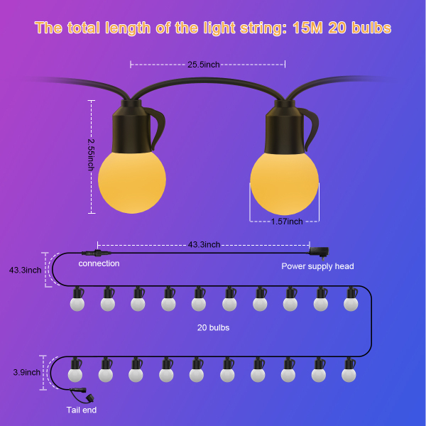 G40 Outdoor Christmas Decorative Light Bulb