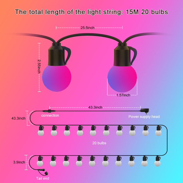 G40 Outdoor Magic Color Light Bulb