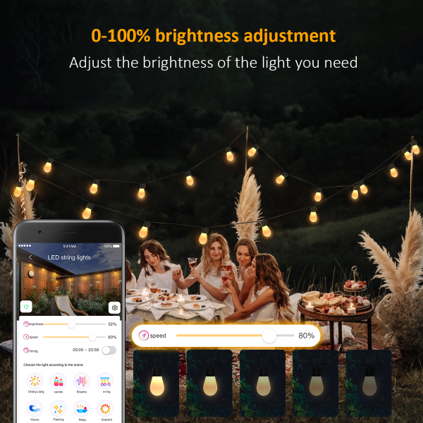 Bluetooth Warm White Bulb String Light