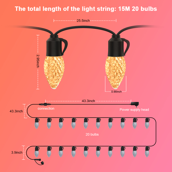 Outdoor Waterproof Warm White Strawberry String