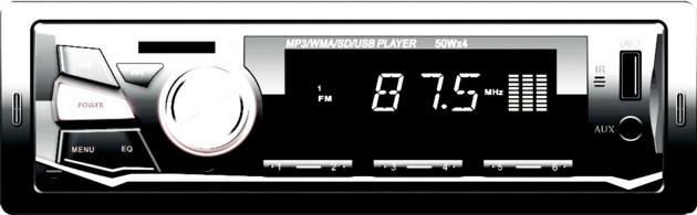 Detachable front panel single-din car radio car MP3 player with ISO