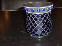 Mosaic glass candle holders