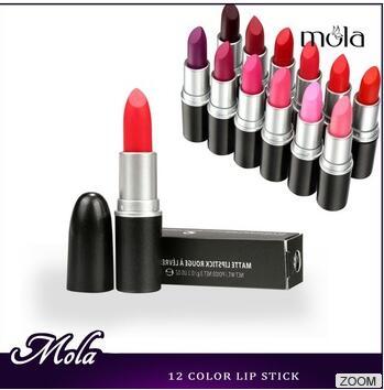 China cosmetics supplier 12 color slim black lipstick tube lipstick pen