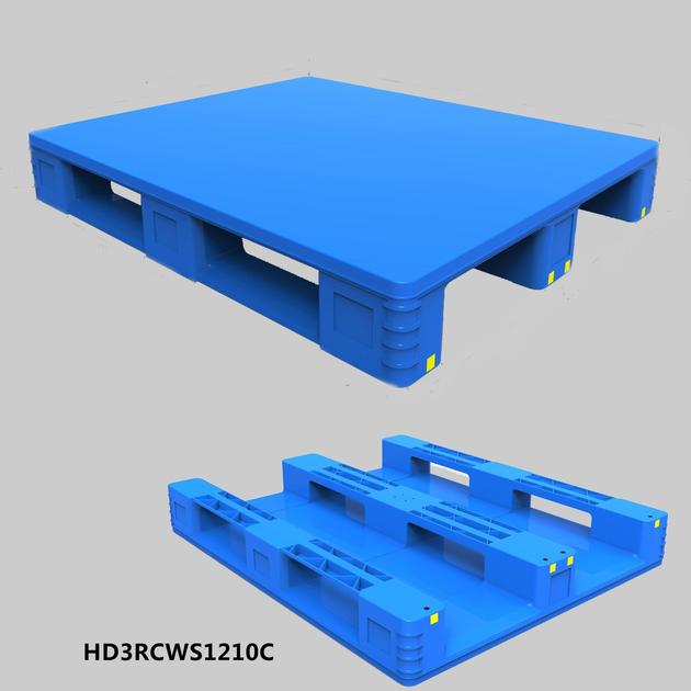 1200*1000*170mm Heavy Duty 3 Runners Closed Deck Hygeian Plastic Pallet