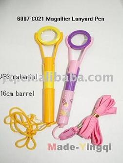 Magnifier lanyard pen