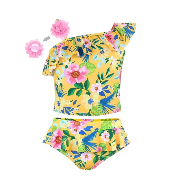 YELLOW FLOWER TWO-PIECE SWIMSUITS