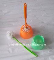 HQ1877 lotus shaped plastic cleaning toilet brush and holder set/toilet brush with holder