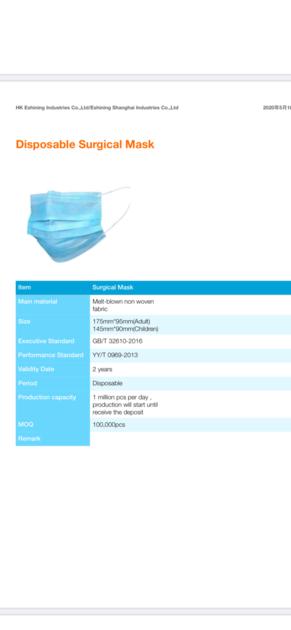 Disposable Surgical Mask