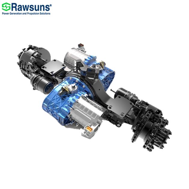 128KW 2*16000Nm dual electric motor central drive axle with transmission ev conversion kit 12 m bus