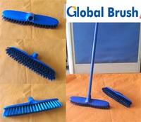 HQ0015 fan shaped plastic floor brush/outdoor brush/cleaning brush with long metal handle