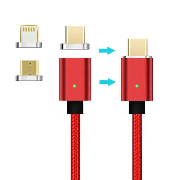 Magnetic UsbCharging Cable 3 In 1 For Android & Type C Smart Phone  Fast Charging data cable