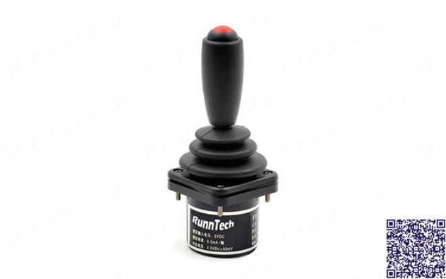 RunnTech 2 Axis 1 Pushbutton Fingertip Joystick 0V to 5V Analog Output with Limiter Plate