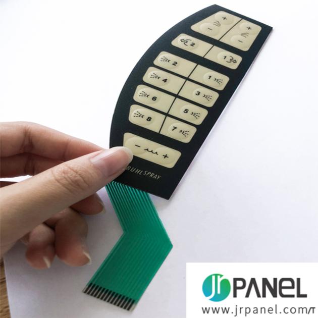 Custom PC front overlay membrane keypad switch panel with adhesive for plastic houding,PCB