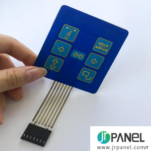 Custom PC front overlay membrane keypad switch panel with adhesive for plastic houding,PCB
